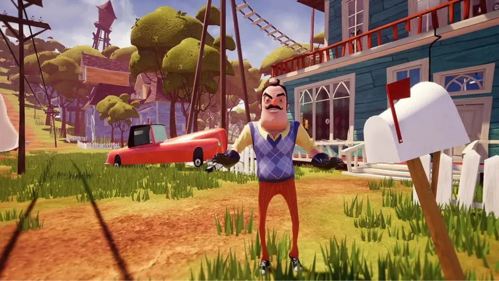 Hello Neighbor 2‘de grafikler, renkli, çizgi filmden ilham alan bir sanat tarzı ile son derece rahatsız edici bir atmosfer arasında benzersiz bir denge kuruyor. Her oda detaylı bir şekilde tasarlanmış olup, oyuncuları çevresel ipuçları aracılığıyla incelikle yönlendirirken keşfi teşvik ediyor.