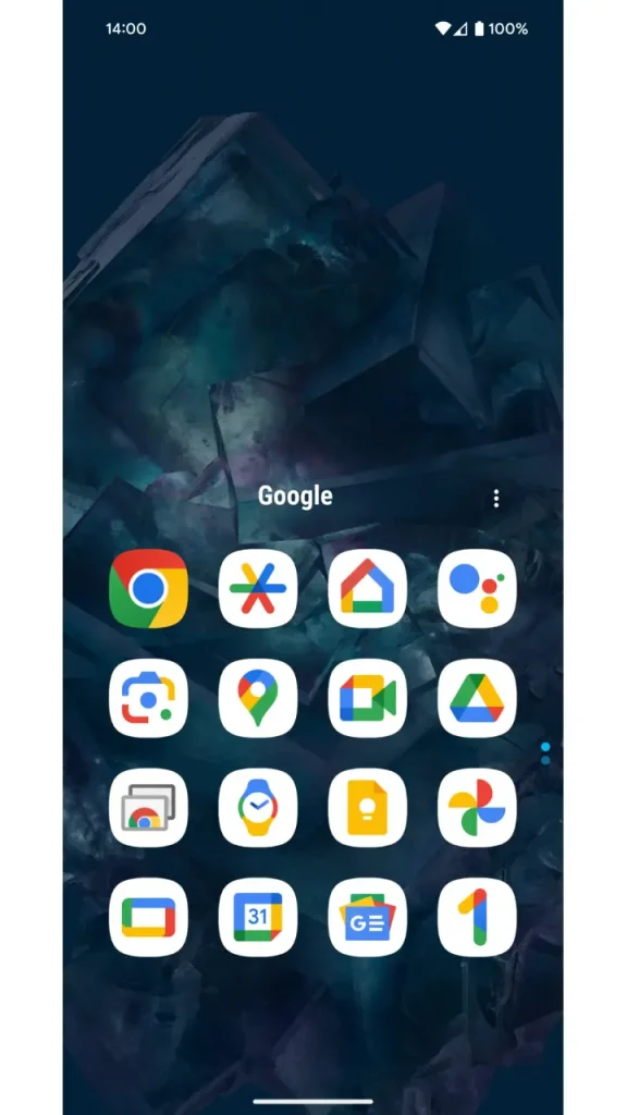 Nova Launcher Prime APK uygulamasının Android akıllı telefonda ana ekran düzeni