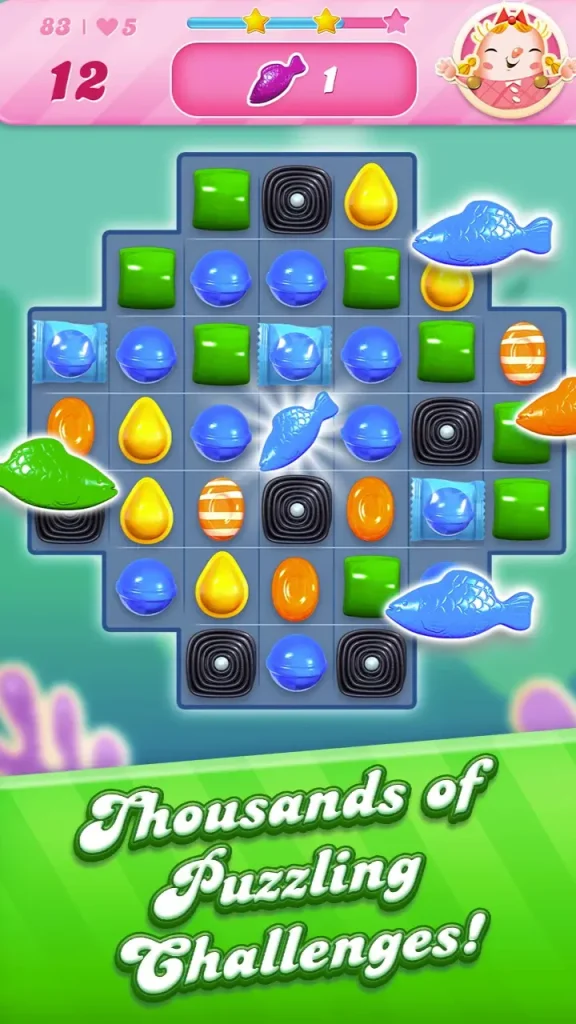 Candy Crush Saga'da binlerce bulmaca seviyesi