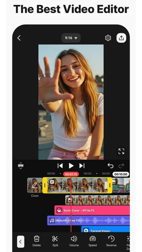 KineMaster APK profesyonel video düzenleme arayüzü