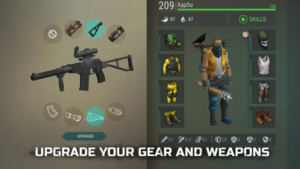 Last Day on Earth Survival APK silah ve ekipman geliştirme ekranı