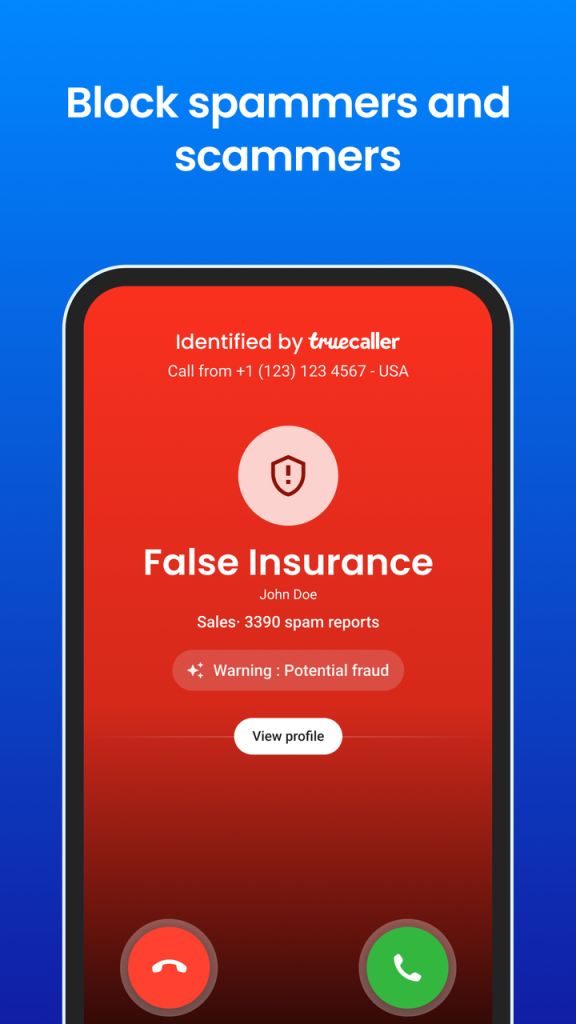 Truecaller Mod APK İndir block spammers and Scammers
